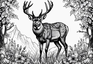 buck and fawn tattoo idea