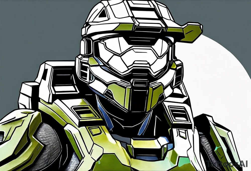 Halo series, master chief facing the camera tattoo idea