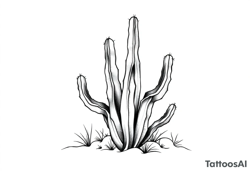 Cacti desert backgorund tattoo idea