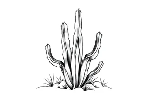 Cacti desert backgorund tattoo idea