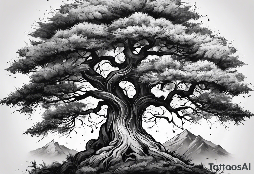 Italian malocchio tree tattoo idea