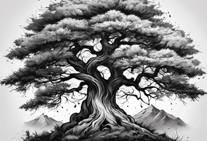 Italian malocchio tree tattoo idea