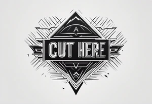 Cut here lettering tattoo design tattoo idea
