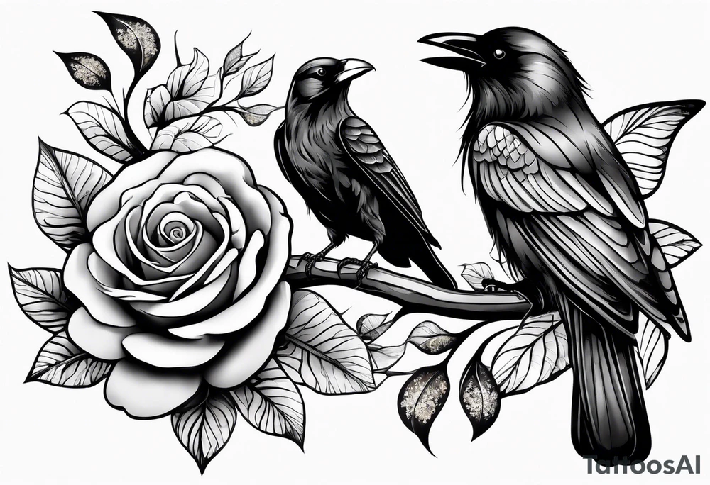 A Butterfly and a Raven together, they have the same size tattoo idea