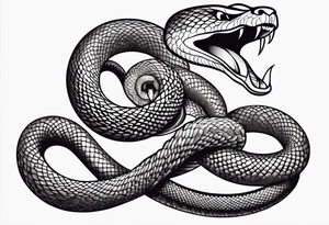 Snake long mouth open powerful tattoo idea