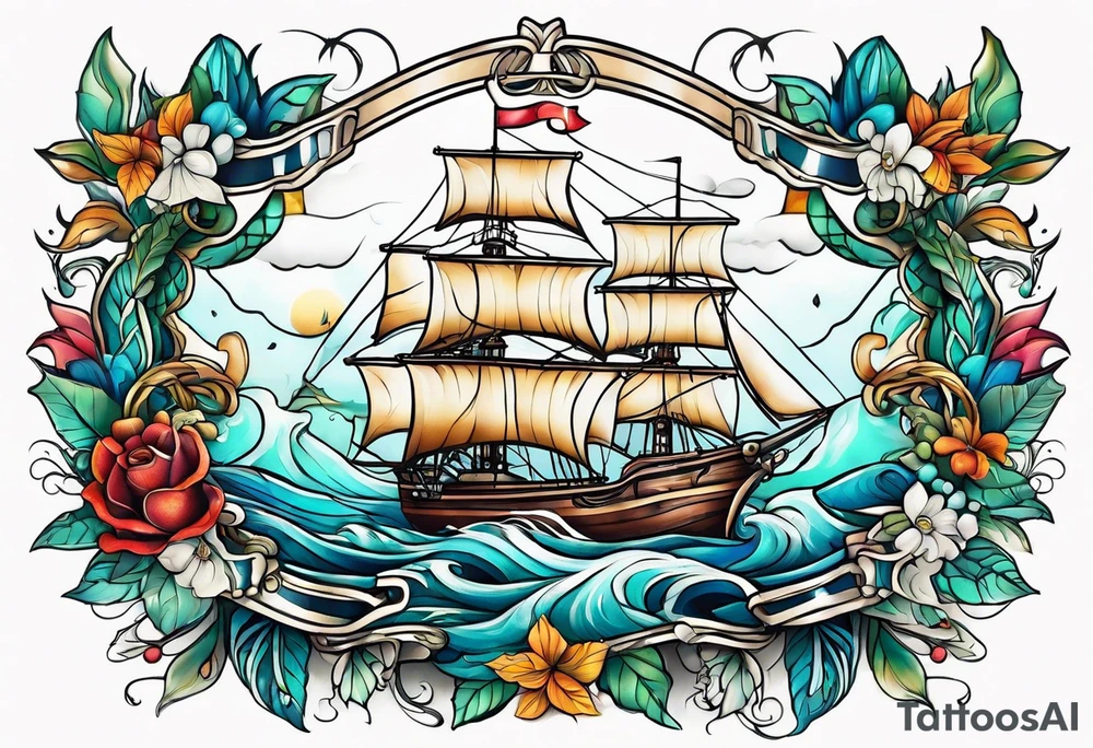 Nautical leave tattoo idea