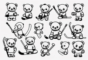baby bear, minimalist, hockey tattoo idea