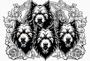 angry Cerberus tattoo idea