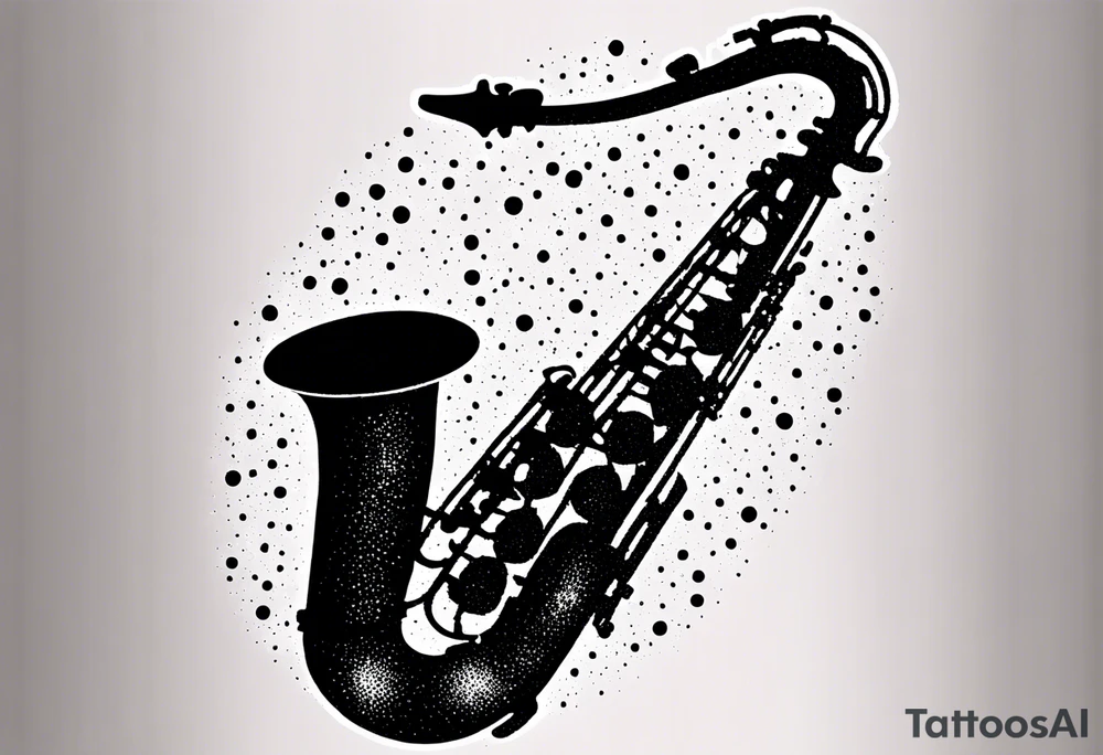 saxophone music notese tattoo idea
