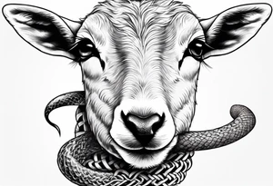 Tattoo of lamb eating a snake tattoo idea