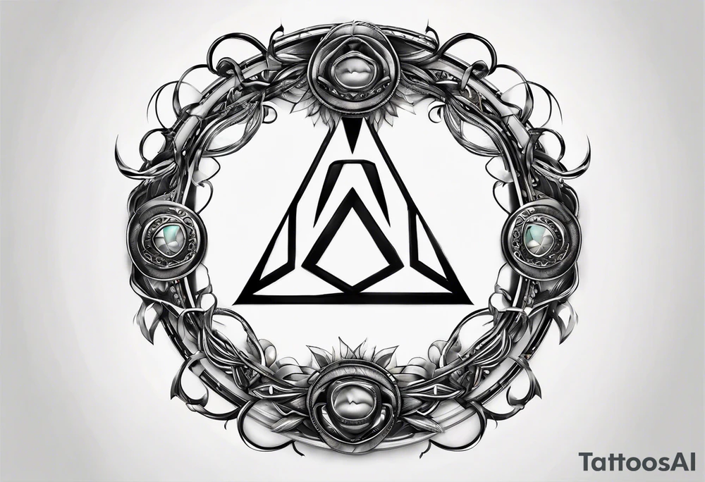 letter delta inside a chain circle, subtle, womanly, simplistic tattoo idea