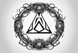 letter delta inside a chain circle, subtle, womanly, simplistic tattoo idea
