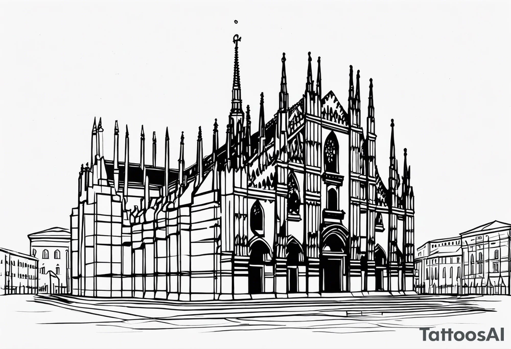 milan cathedral as if it were in the movie the nighmare before christmas tattoo idea