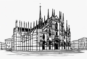 milan cathedral as if it were in the movie the nighmare before christmas tattoo idea