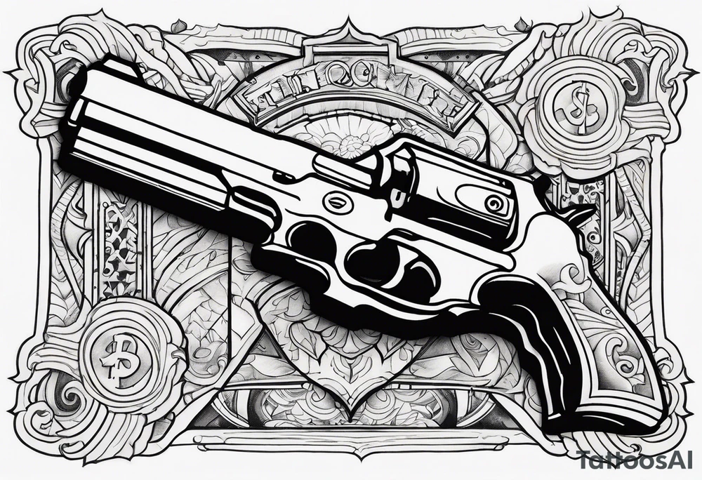 Money, guns tattoo idea
