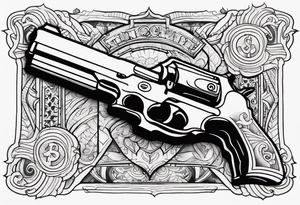 Money, guns tattoo idea