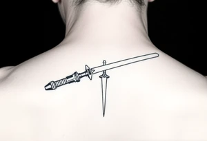 anakin skywalker lightsaber black and white back tattoo tattoo idea