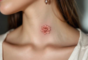 Tiny geometric roses, where the petals form sharp triangles and polygons, in shades of muted coral. tattoo idea