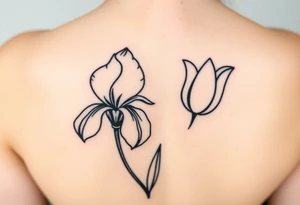 Iris and tulip tattoo idea