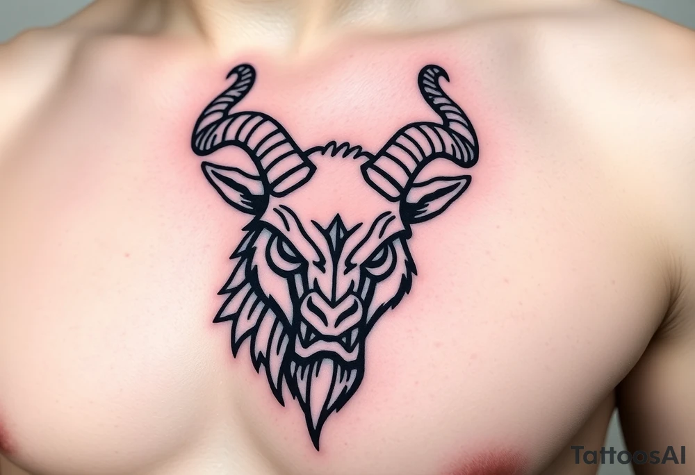 Capricorn head  10x15 cm 
Can’t be angry looking tattoo idea