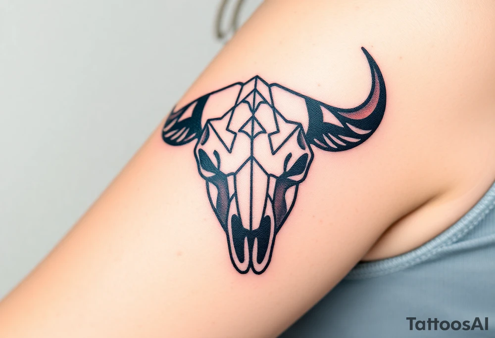 Buffalo or bison skull tattoo tattoo idea