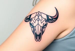 Buffalo or bison skull tattoo tattoo idea