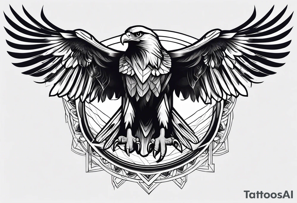 eagle full body fly vector tattoo idea