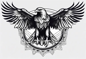 eagle full body fly vector tattoo idea