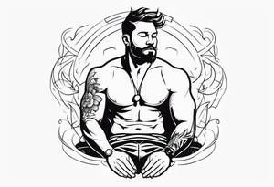 man with big penis tattoo idea