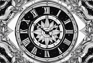A clock in the cosmos tattoo idea