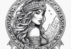mermaid aztec tattoo idea