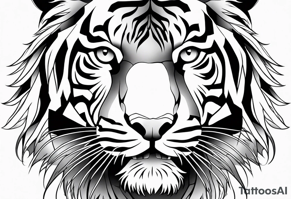 tiger vertical tattoo idea