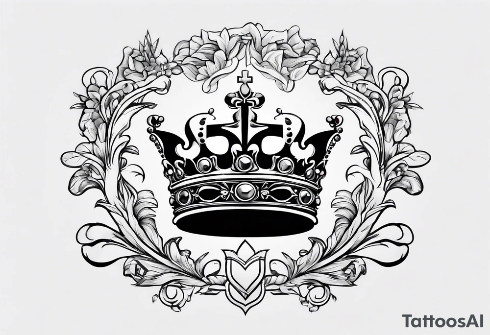 Crown with the letter T tattoo idea