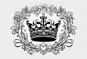 Crown with the letter T tattoo idea