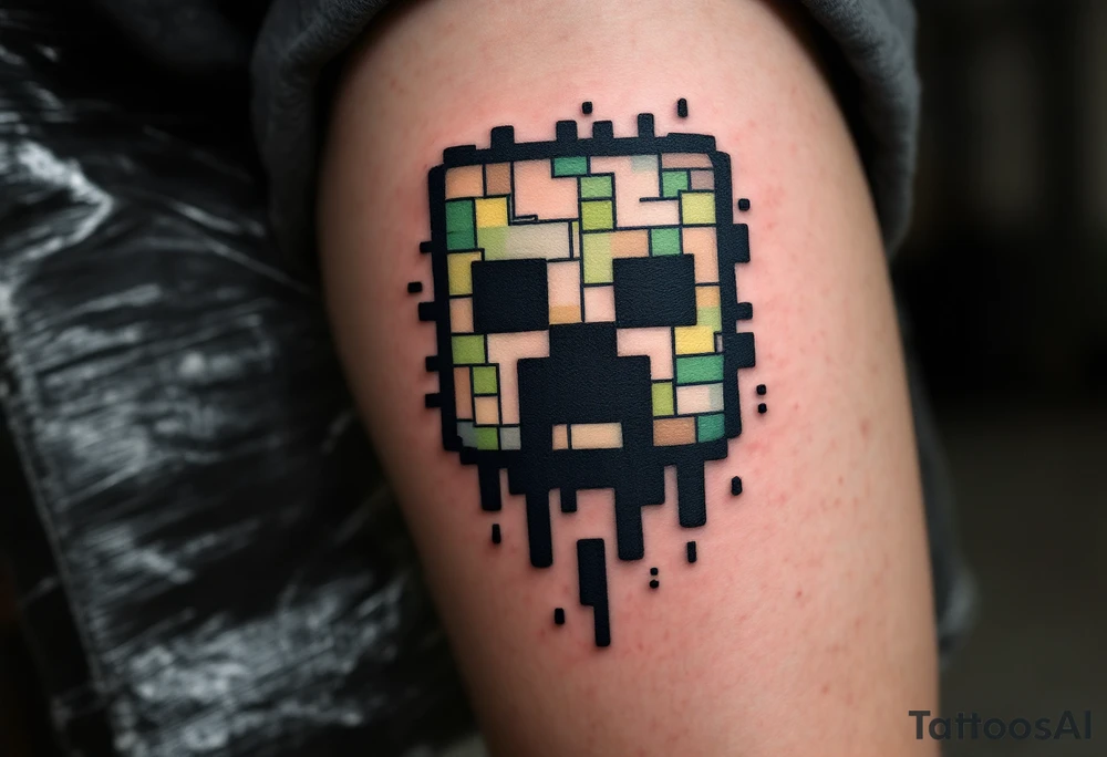 Small Minecraft creeper tattoo tattoo idea