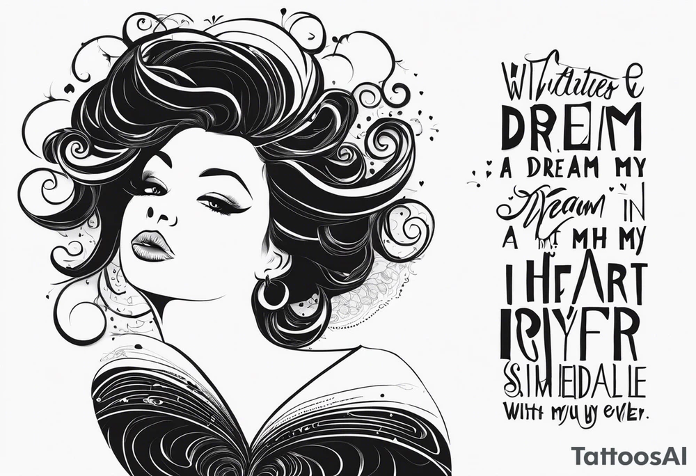 The exact quote “with a dream in my eye, and a prayer in my heart” tattoo idea