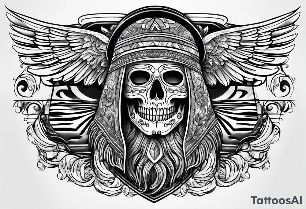 Ghost with sarape tattoo idea