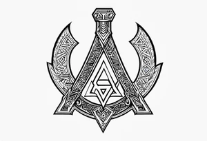 Valhalla 
valknut sword axe tattoo idea