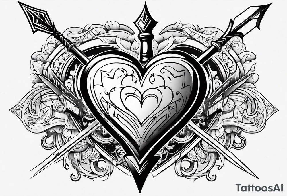 Heart with an arrow through it tattoo idea