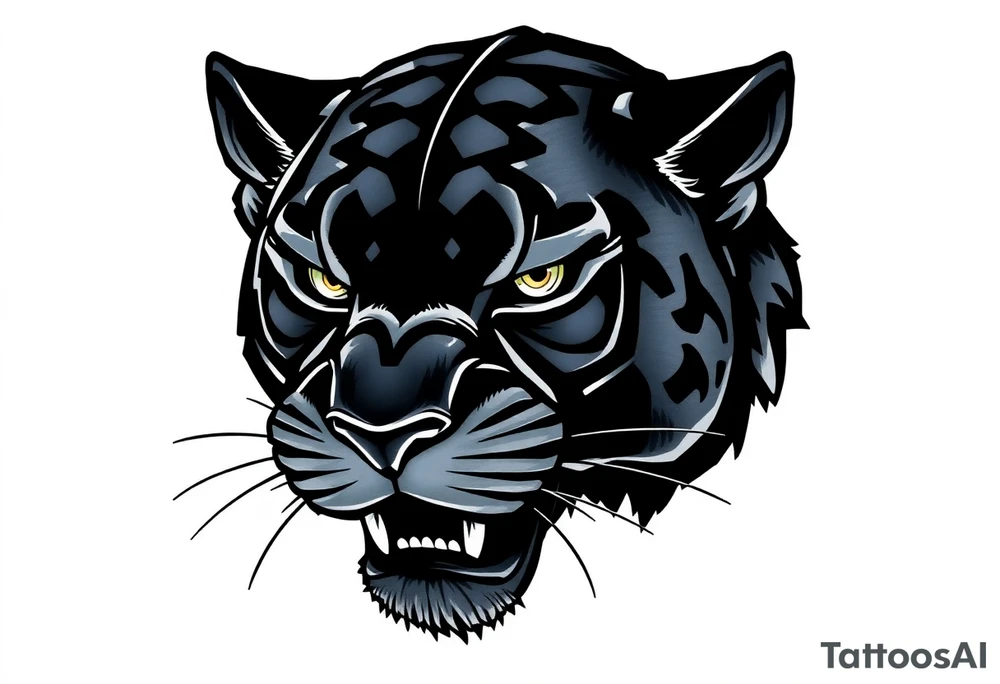 Black Panther head tattoo idea