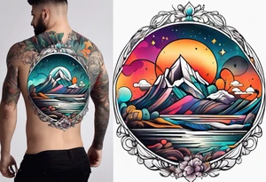 Exploration, beauty, scenery and love tattoo idea