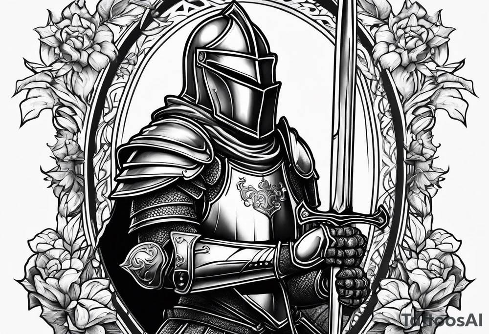 knight with heavy armor tattoo idea