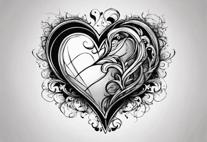 simple broken heart tattoo idea