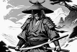 Samurai with ceberus tattoo idea