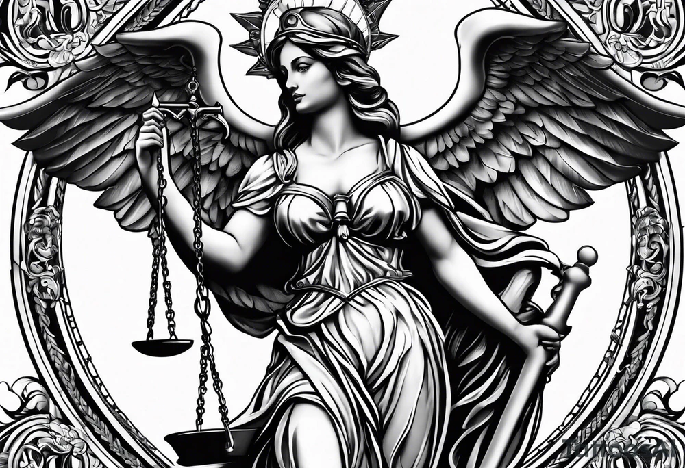 lady justice tattoo idea