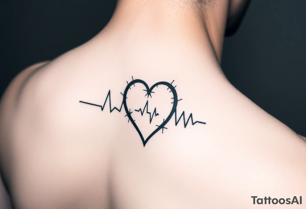 small for ankle - heartbeat pulse voyage tattoo idea