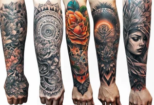 arm sleeve indicating pain tattoo idea