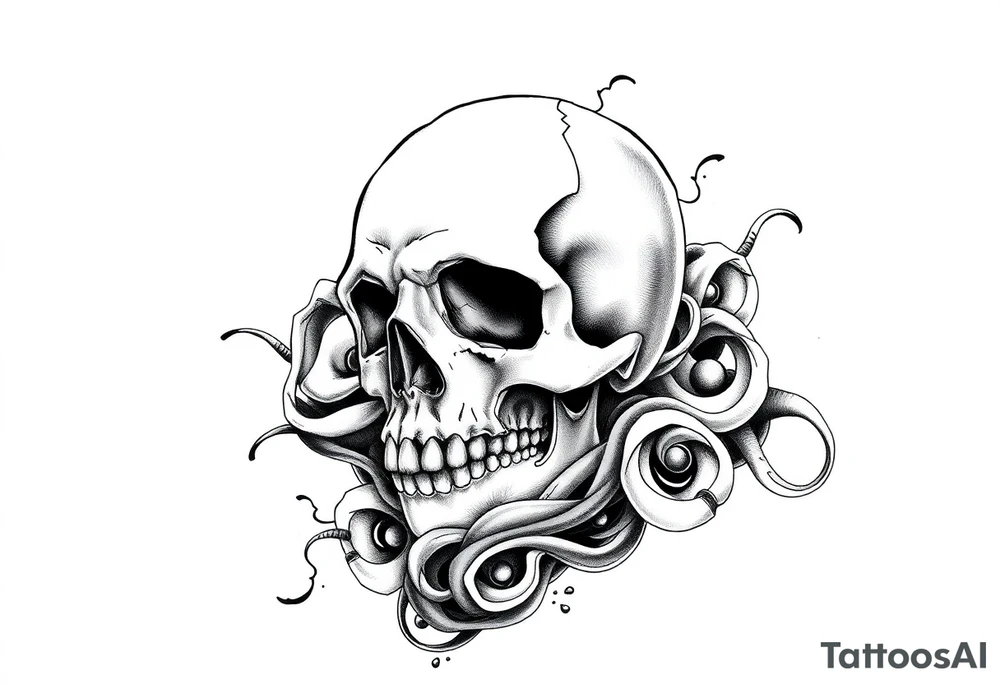 Death half sleeve tattoo idea