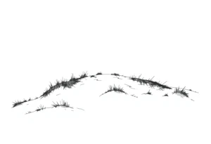 Landscape of sand dune and peasible sea (like in the north of France) in a minimalist style tattoo idea