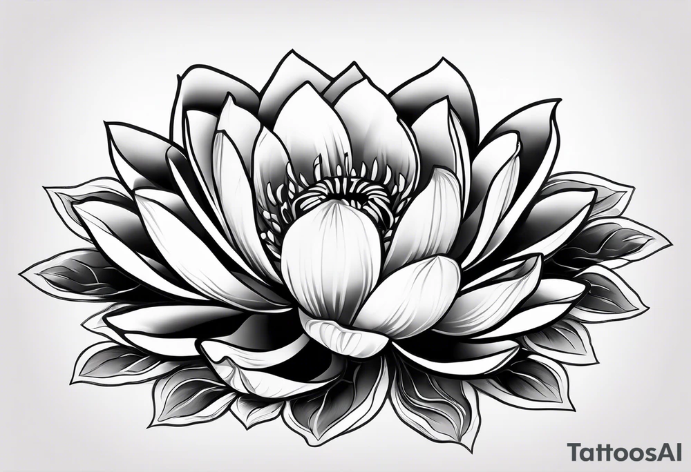 One water lily and one tulip blossom tattoo idea